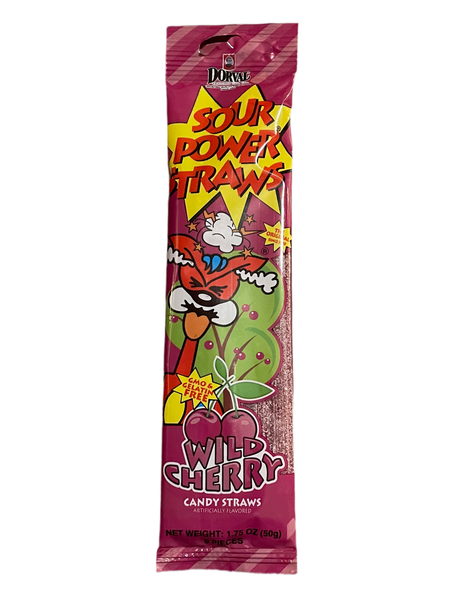 SOUR POWER STRAWS WILD CHERRY 50g