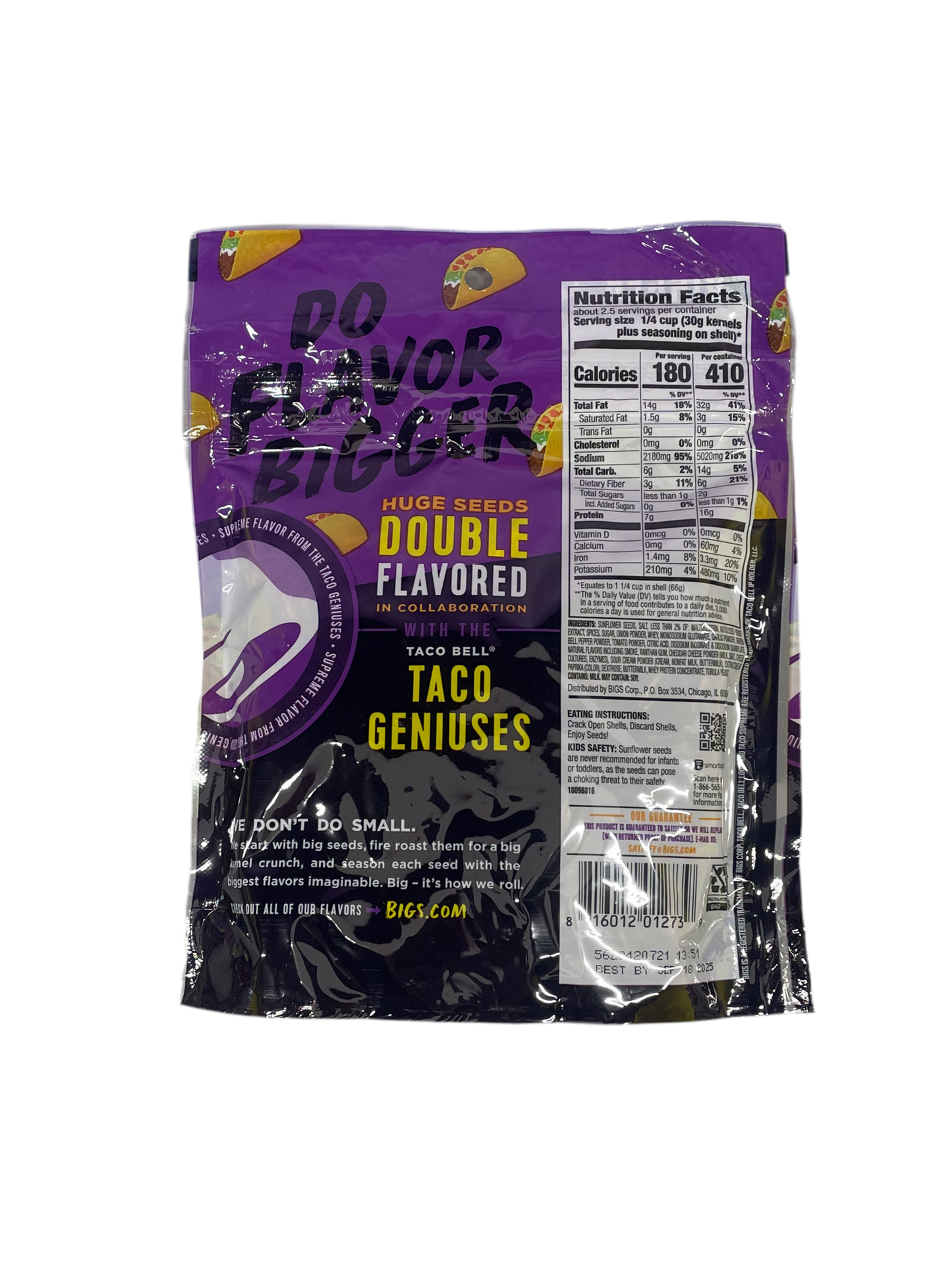 BIGS TACO BELL SUNFLOWER SEEDS 152g
