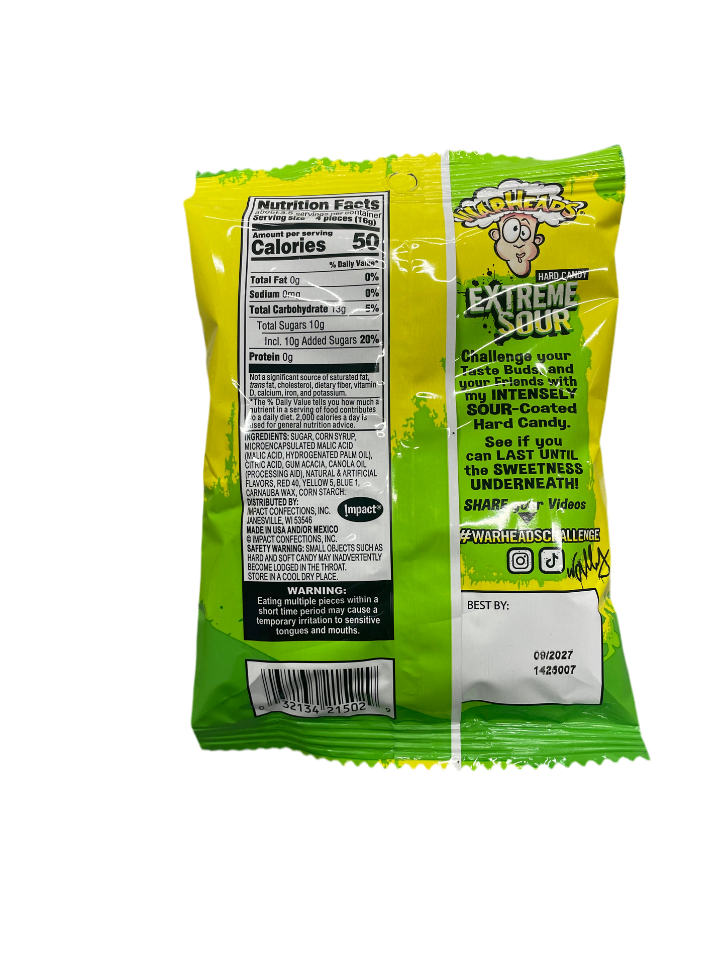 WARHEADS HARD CANDY EXTREME SOUR 2oz