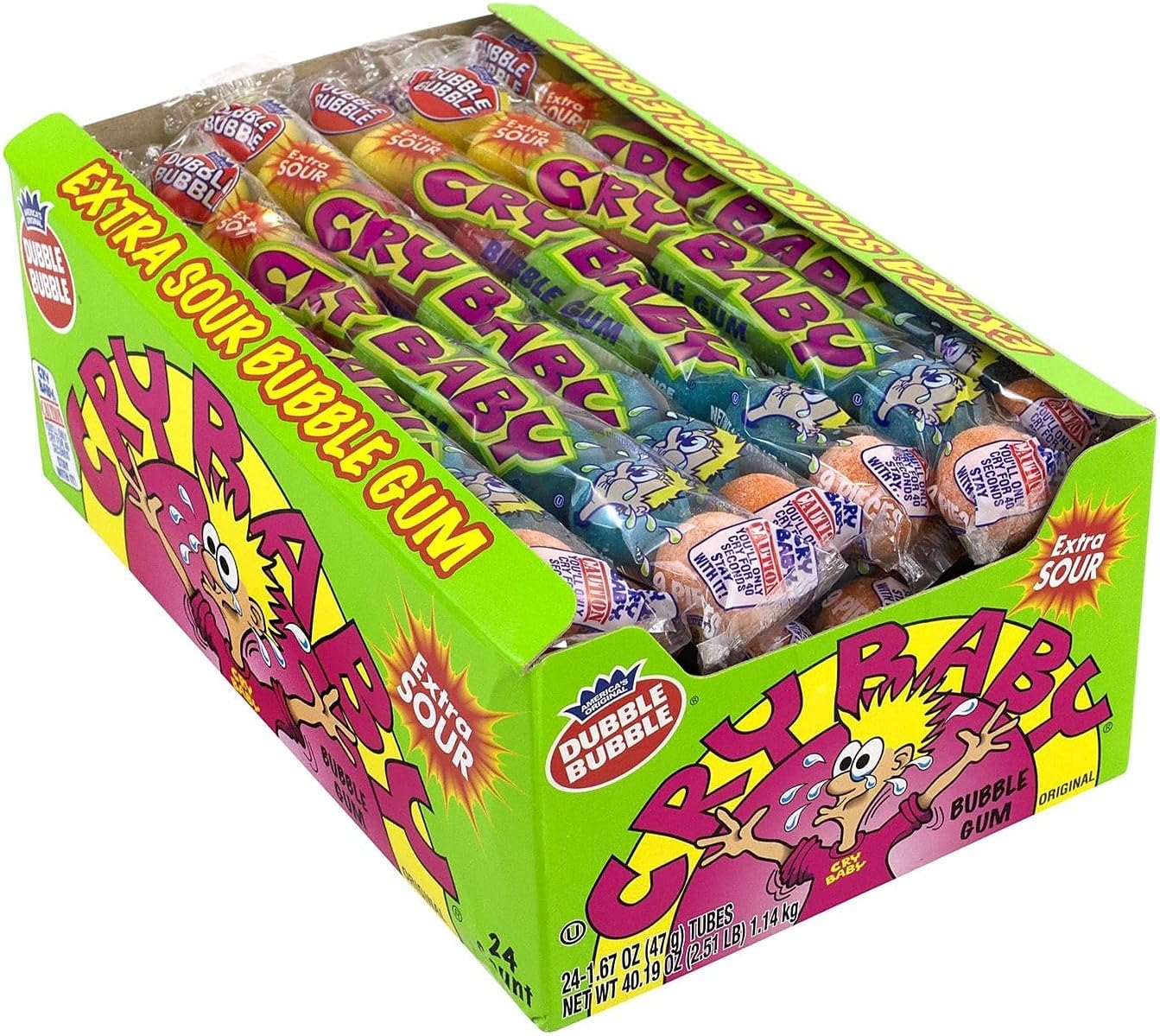 CRY BABY EXTRA SOUR BUBBLE GUM 47g