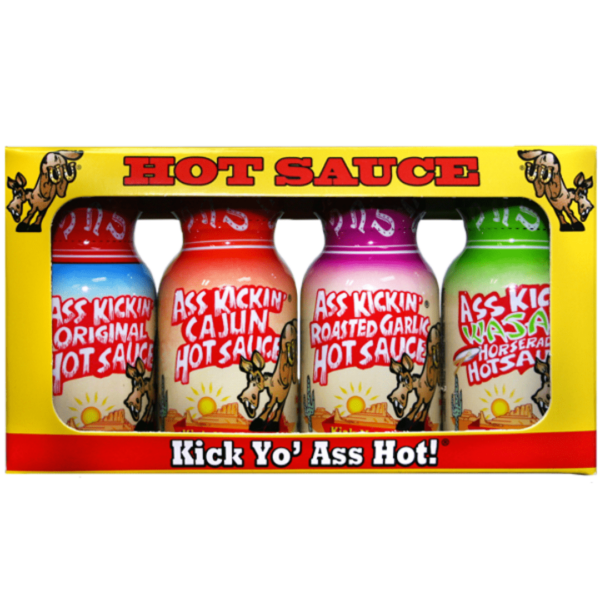 Ass Kicckin' Hot Sauce Mini Bottle Kick Yo' Ass Hot Four Pack 85g