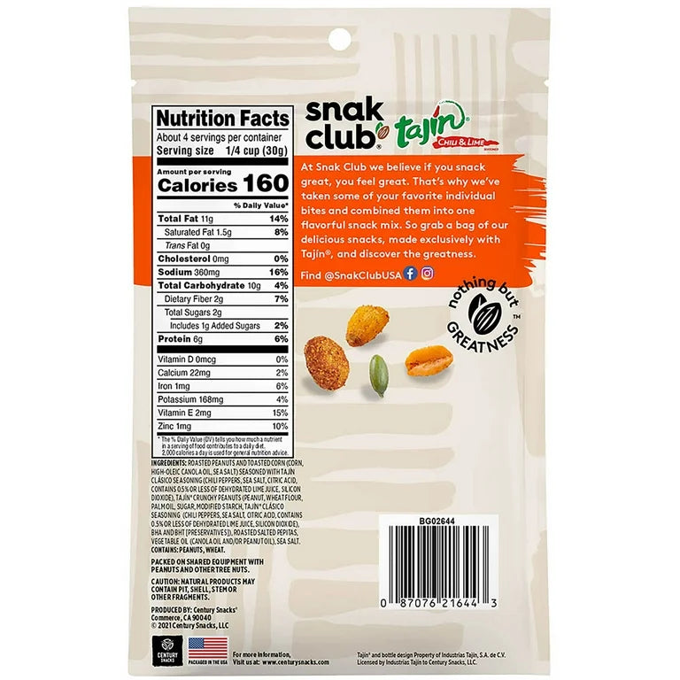 SNAK CLUB TAJIN FIESTA MIX CHILI & LIME 64g