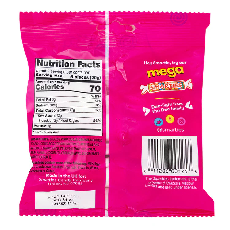 Squashies Raspberry & Cream 141g