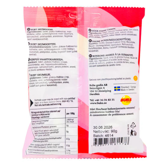 Bubs Goody Sour Oval Strawberry & Vanilla 90g
