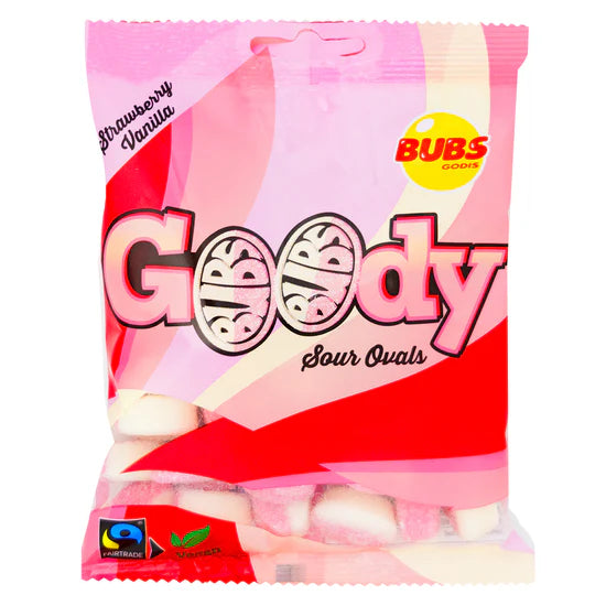 Bubs Goody Sour Oval Strawberry & Vanilla 90g