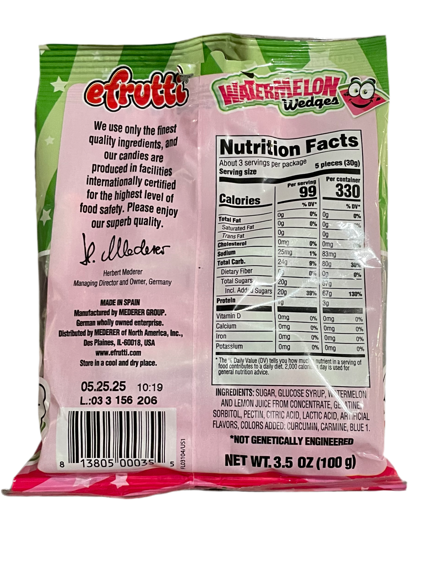 eFrutti Watermelon Wedges 100g