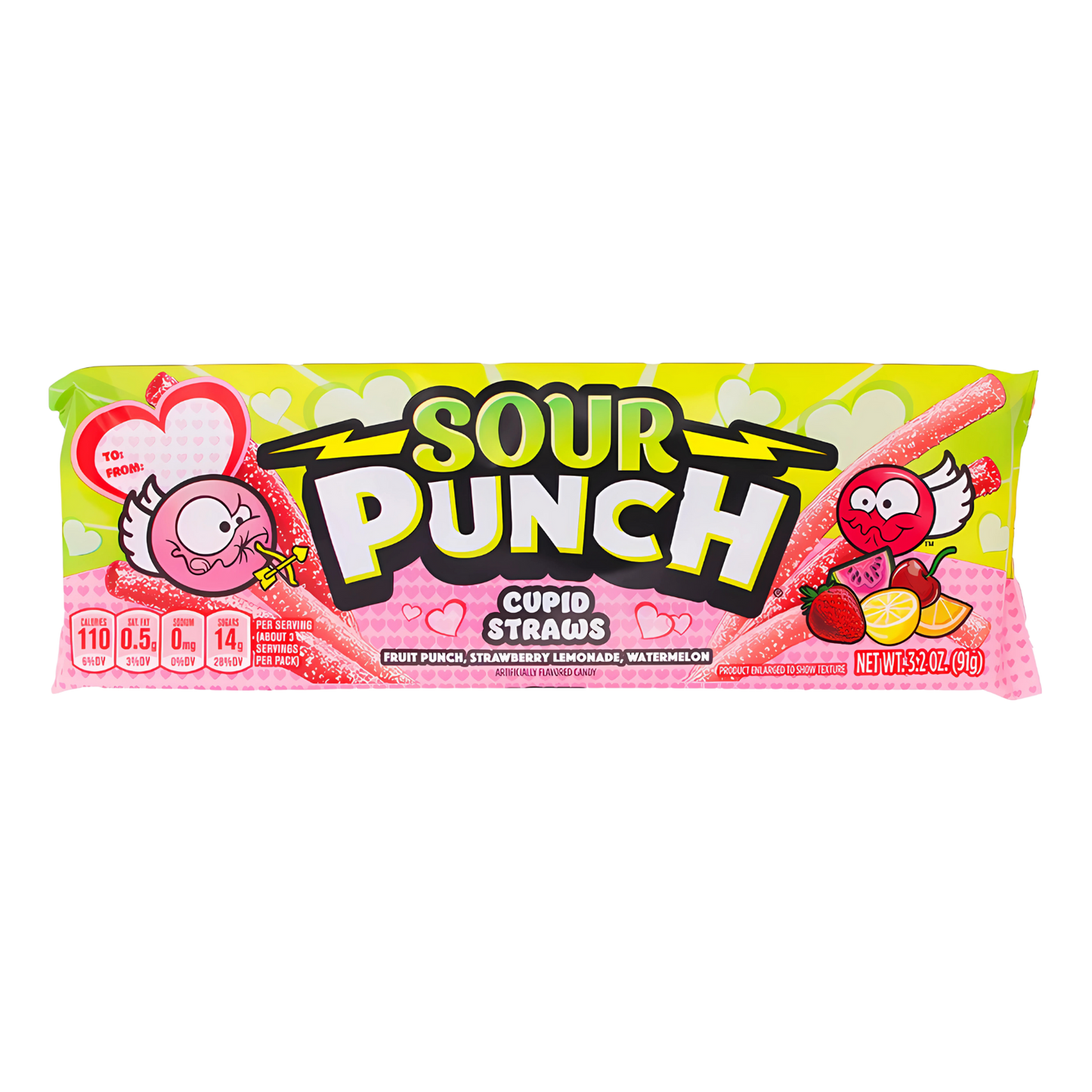 Sour Punch Cupid Straws 91g