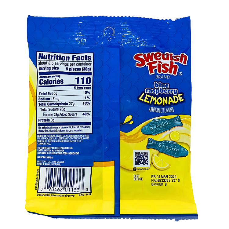 Swedish Fish Blue Raspberry Lemon 102g