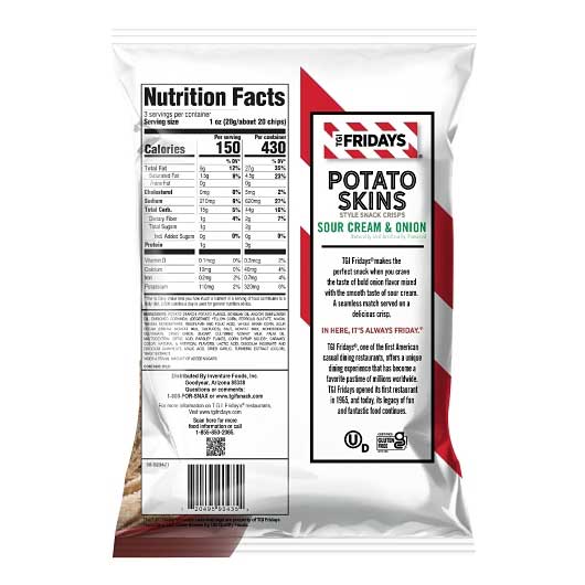 TGI FRIDAYS POTATO SKINS SOUR CREAM AND ONION 85,1g