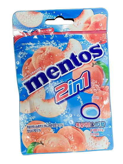 MENTOS 2IN1 PEACH & SODA 45g