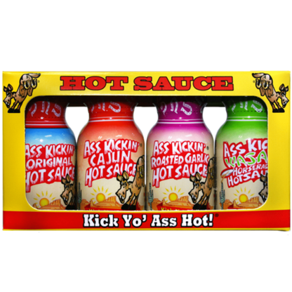Ass Kicckin' Hot Sauce Mini Bottle Kick Yo' Ass Hot Four Pack 85g