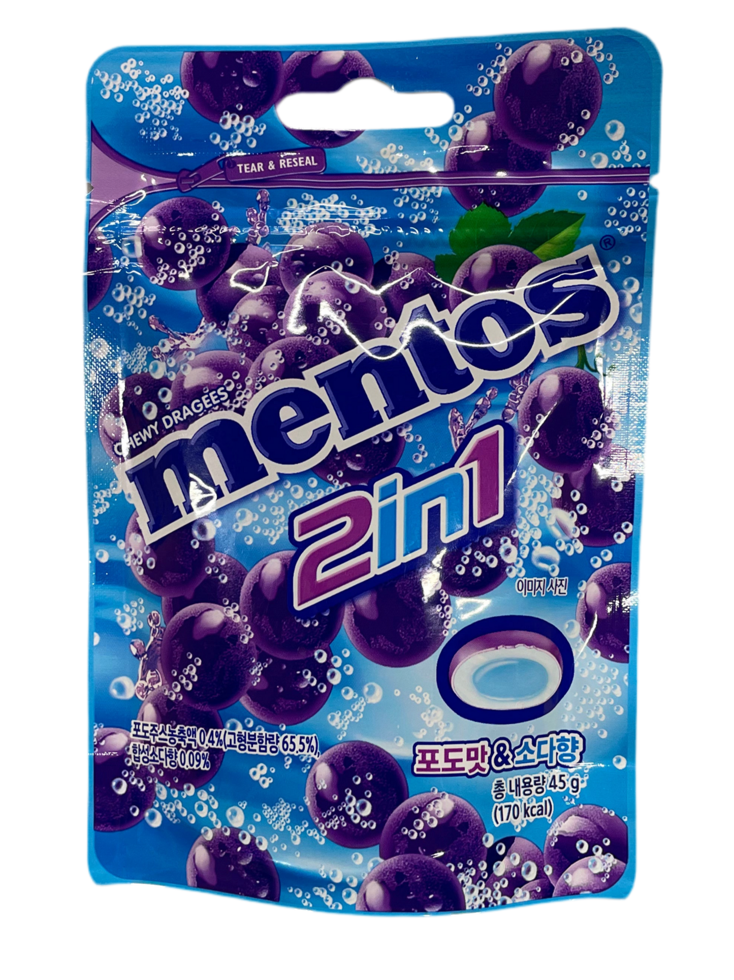 MENTOS 2IN1 GRAPE & SODA 45g