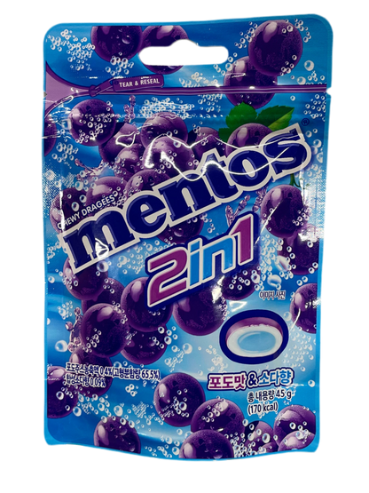 MENTOS 2IN1 GRAPE & SODA 45g