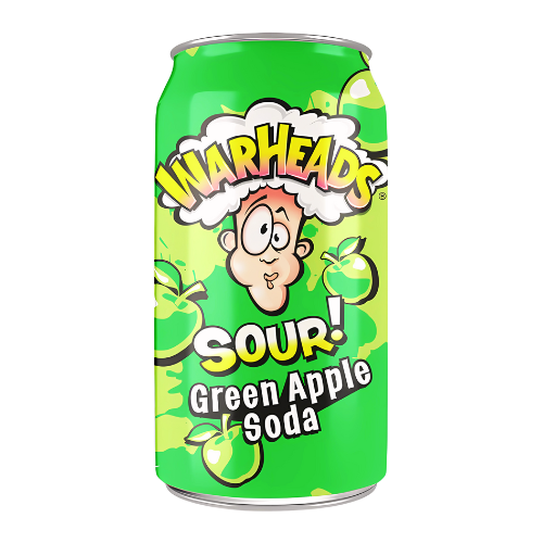 WARHEADS SOUR GREEN APPLE SODA 355mL