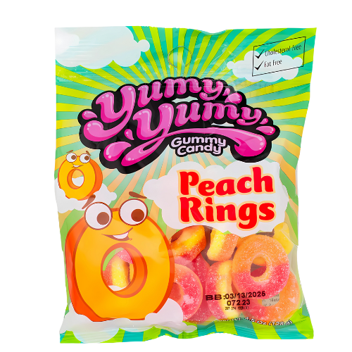 YUMY YUMY PEACH RINGS 128g
