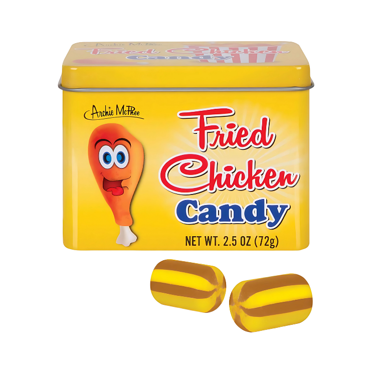 Archie McPhee Fried Chicken Candy 72g – Bonbons au goût de poulet frit