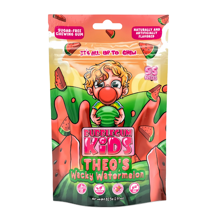 Bubble Gum Kids Theo's Wacky Watermelon 82.5g – Gomme balloune à la pastèque