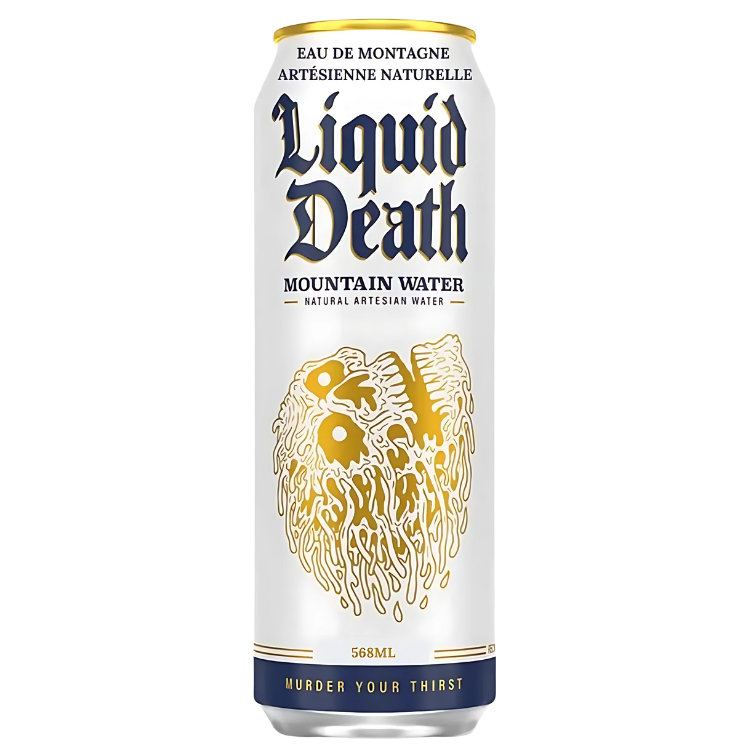Liquid Death Mountain Water 568mL – Eau de source pure