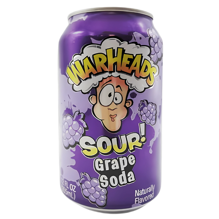WarHeads Sour Grape Soda 355mL – Boisson au raisin ultra surette